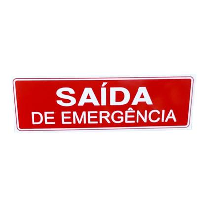 Imagem de KIT COMBO 10 Placa Sinalização saida de emergencia vermelha