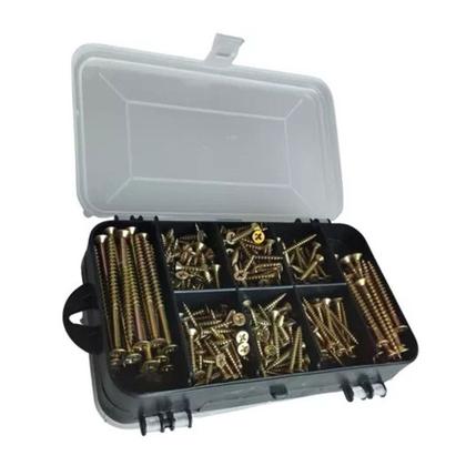 Imagem de Kit Combo 300 pçs - Parafusos Chipboard Philips + Buchas + Maleta Cx estojo organizador