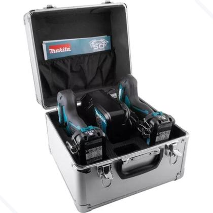 Imagem de Kit Combo Furadeira Parafusadeira 10mm Bateria 12v com Jogo Bits Profissional Bivolt Makita