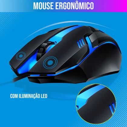 Imagem de Kit Combo Teclado Mouse Gamer USB RGB Computador Notebook PC