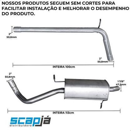Imagem de Kit Combo Tubos  + Abafador + Traseiro Crossfox 1.6 2009...