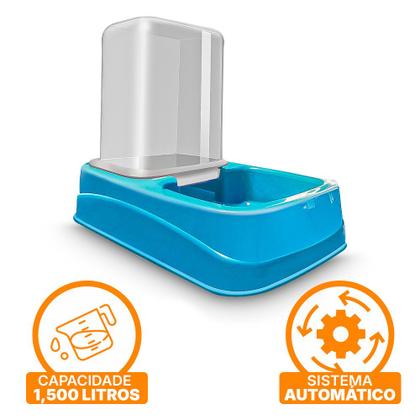 Imagem de Kit Comedouro Bebedouro Automático Cachorro Gato Pote Ração Água Flex 1,5 litros Uau Pet