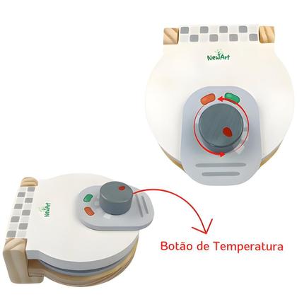 Imagem de Kit Comidinha Brinquedo Educativo Madeira Máquina De Waffles