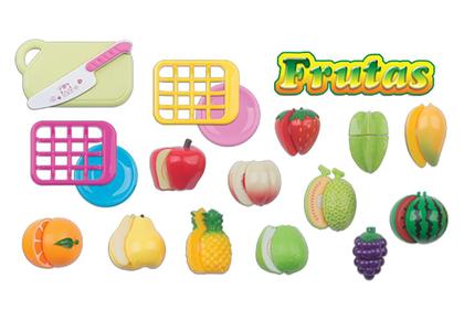 Imagem de Kit Comidinha Infantil - Horti Fruti - Frutas com Corte - Braskit