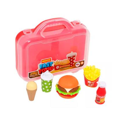 Imagem de Kit Comidinha Infantil - Maleta Fast Food - 6 peças - Pakitoys