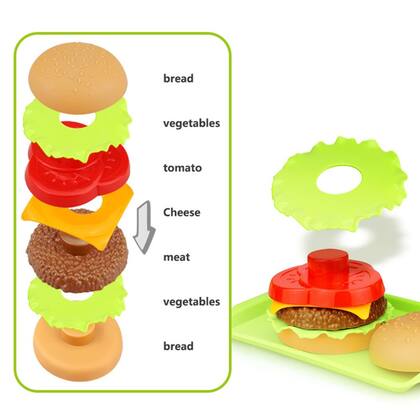 Imagem de Kit Comidinhas Infantis 29 Peças com Bolo de Aniversário Hamburguer e Comidinhas