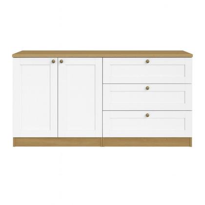 Imagem de Kit Cômoda 3 Gavetas e Armário 2 Portas Provençais 100% Mdf Infinity