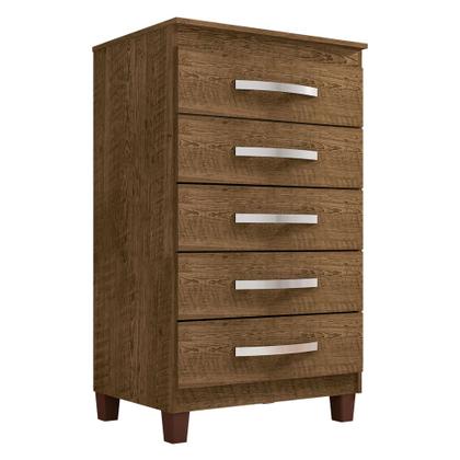 Imagem de Kit Cômoda 5 Gavetas Porto Belo Com Multiuso Cairo 2 Portas Malbec Clique Chique