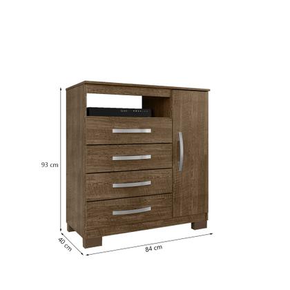 Imagem de Kit Cômoda Sapateira 1 Porta 4 Gavetas Porto Belo Com Multiuso Cairo 2 Portas I01 Malbec Clique Chique