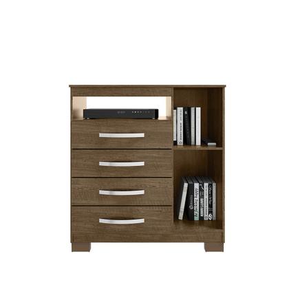 Imagem de Kit Cômoda Sapateira 1 Porta 4 Gavetas Porto Belo Com Multiuso Cairo 2 Portas I01 Malbec Clique Chique