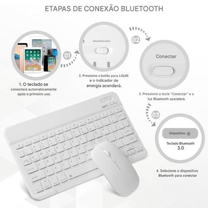 Imagem de Kit compatível com iPad 11 A16 Capa Smart Trifold Teclado Mouse Bluetooth Caneta Touch