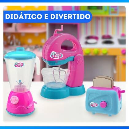 Imagem de Kit Completa Cozinha Infantil 3 Pçs Brinquedo Faz De Conta Menina