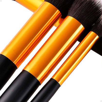 Imagem de Kit Completo 10 Pincéis Kabuki Profissionais para Maquiagem Lorben com Estojo GT6469