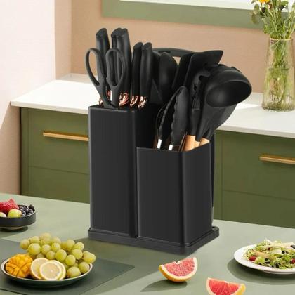 Imagem de Kit Completo 19 Peças Jogo de Utensílios Silicone Completo Resistente ao Calor