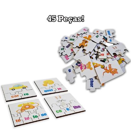Imagem de Kit Completo 3 Quebra Cabeça Infantil Divertido em Madeira