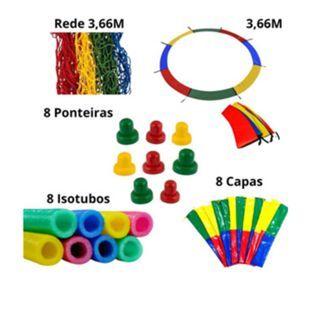 Imagem de Kit Completo Cama Elástica  Protetores de Molas, Rede e Capas Inclusos