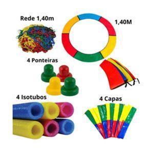 Imagem de Kit Completo Cama Elástica  Protetores de Molas, Rede e Capas Inclusos