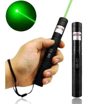 Imagem de Kit Completo Caneta Laser Pointer Verde 35Km 7500Mw Potente