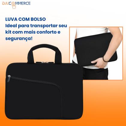 Imagem de Kit Completo Capa Giratória com Suporte Para iPad 10ª Geração + Película + Caneta Touch + Luva + Protetor de Cabo