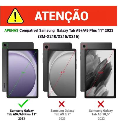 Imagem de Kit Completo Capa Película Caneta Para Galaxy Tab A9 Plus 11 Polegadas SM X210 X215 X216