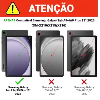 Imagem de Kit Completo Capa Smart Película Caneta Para Galaxy Tab A9 Plus 11 X210 X215 X216