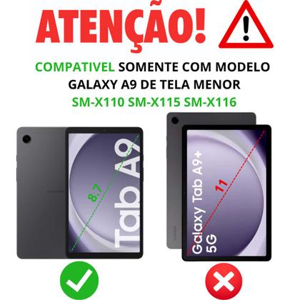 Imagem de Kit Completo Capa Smart Película Mouse Teclado Caneta Para Galaxy Tab A9 8,7 X110 X115 X117
