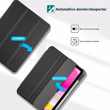 Imagem de Kit Completo Capa Teclado Touchpad Preto e Película para iPad A16 11ª Geração 2025 C/ Porta Caneta