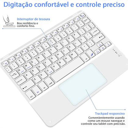 Imagem de Kit Completo Capa Teclado Touchpad Preto e Película para iPad A16 11ª Geração 2025 C/ Porta Caneta