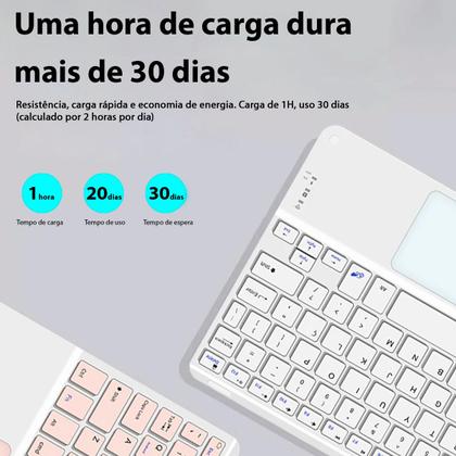 Imagem de Kit Completo Capa Teclado Touchpad Preto e Película para iPad A16 11ª Geração 2025 C/ Porta Caneta