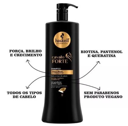 Imagem de Kit Completo Cavalo Forte da Haskell - Tratamento Intensivo para Crescimento e Fortalecimento Capilar