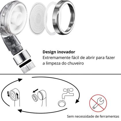Imagem de KIT completo Chuveiro/Ducha de alta pressão com filtragem