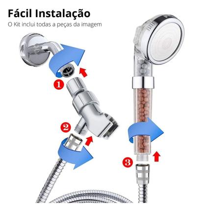 Imagem de KIT completo Chuveiro/Ducha de alta pressão com filtragem