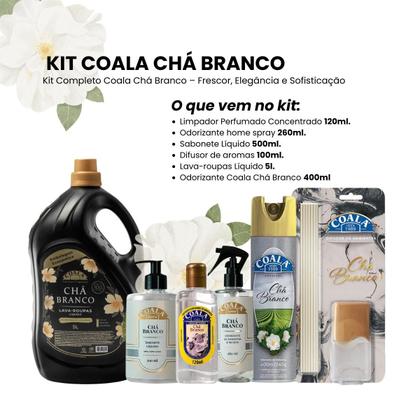 Imagem de Kit Completo Coala Laundry Chá Branco  6 Produtos Essenciais para Limpeza e Perfume do Lar