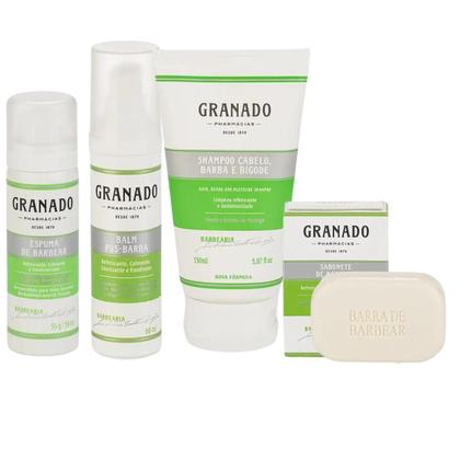 Imagem de Kit Completo Com 4 Produtos Para Barba Cabelo e Bigode Granado