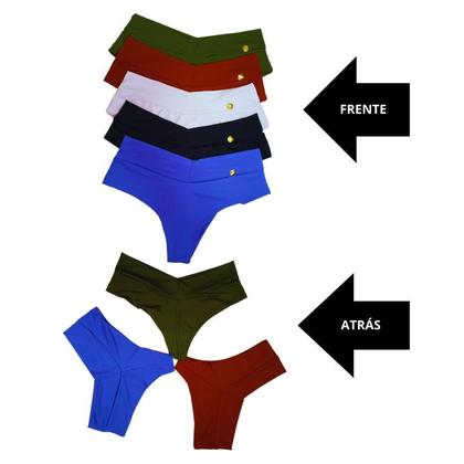 Imagem de Kit Completo com até 10 Calcinhas de Poliamida Fio Duplo Cores Variadas