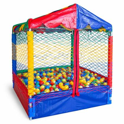 Imagem de Kit Completo Com Cama Elástica 2,30m Piscina de Bolinhas 1,00m 500 Bolinhas Escorregador Médio 3 Gangorras de 1 Lugar