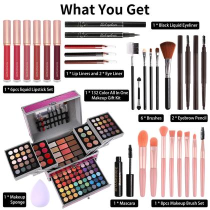 Imagem de Kit Completo de Maquiagem CHARMCODE 132 Cores Cerise