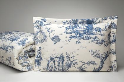 Imagem de kit completo edredon queen porcelana 7 peças 260cm x 240cm com porta travesseiro