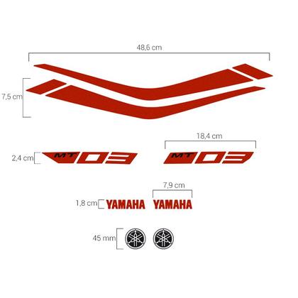 Imagem de Kit Completo Faixas Yamaha Mt-03 2019/2020 Adesivo Refletivo