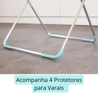 Imagem de Kit Completo Lavanderia Varal 88 Cm + Uma Pequena Cesta com 36 Grampos + Protetores de Varal  Mor 