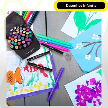 Imagem de Kit Completo: Livro de Colorir Bobbie Goods + 80 Canetas Ponta Dupla