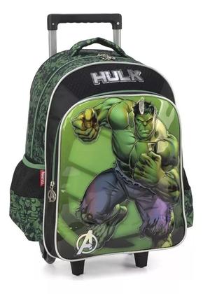 Imagem de Kit Completo Mochila Incrível Hulk Heróis Marvel Rodinhas G