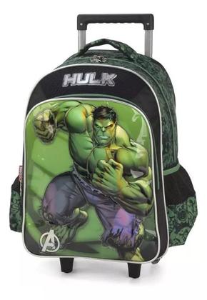 Imagem de Kit Completo Mochila Incrível Hulk Heróis Marvel Rodinhas G