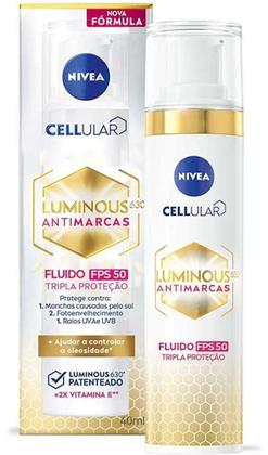 Imagem de Kit Completo Nivea Luminous Cellular 630 Sérum 30ml + Fluido 40ml+ creme 15ml