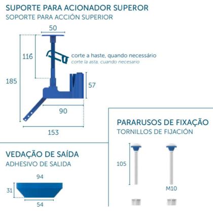 Imagem de Kit Completo p/ Caixa Acoplada Blukit Acionamento Superior