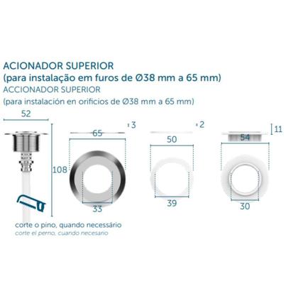 Imagem de Kit Completo p/ Caixa Acoplada Blukit Acionamento Superior