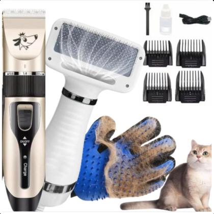 Imagem de Kit Completo para Pets: Secador 2 em 1 1, Tosa e Luva Azul