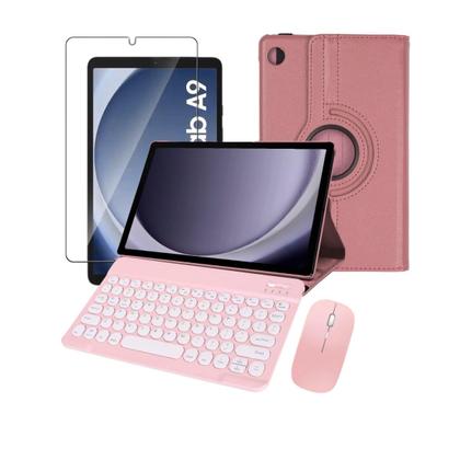 Imagem de Kit Completo para Tablet Samsung A9 Plus: Capa Giratória, Teclado Bluetooth, Mouse e Película