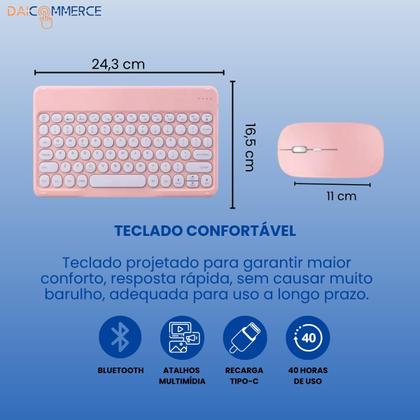 Imagem de Kit Completo para Tablet Samsung A9 Plus: Capa Giratória, Teclado Bluetooth, Mouse e Película