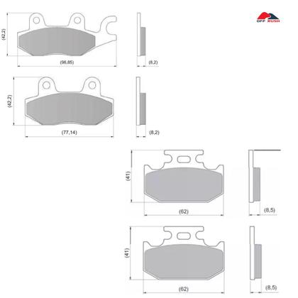 Imagem de Kit Completo Pastilhas De Freio Diafrag Dianteira e Traseira - Fazer 250 2011 2012 2013 2014 2015